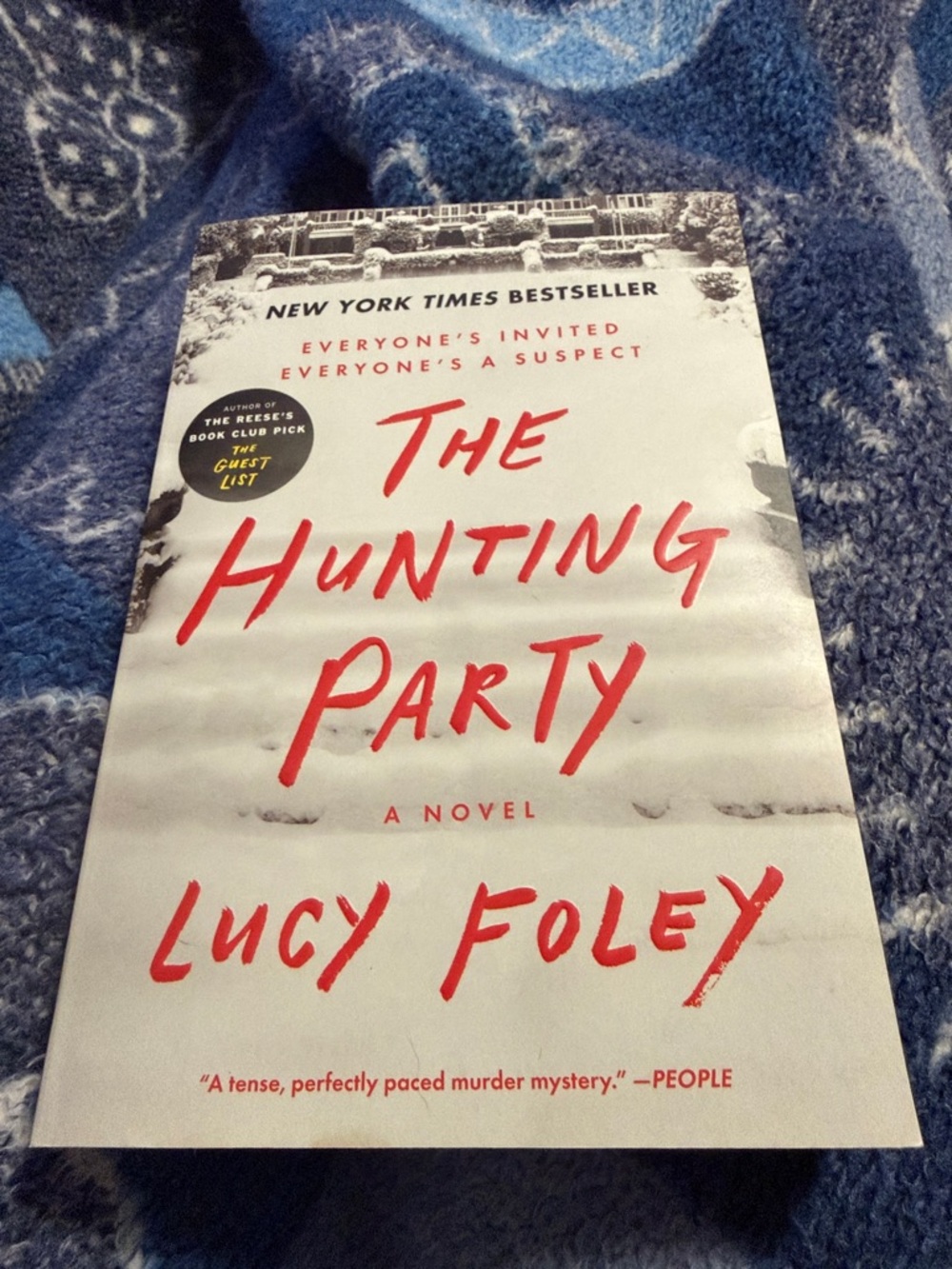 The Hunting Party Paperback Book - White with Red Text